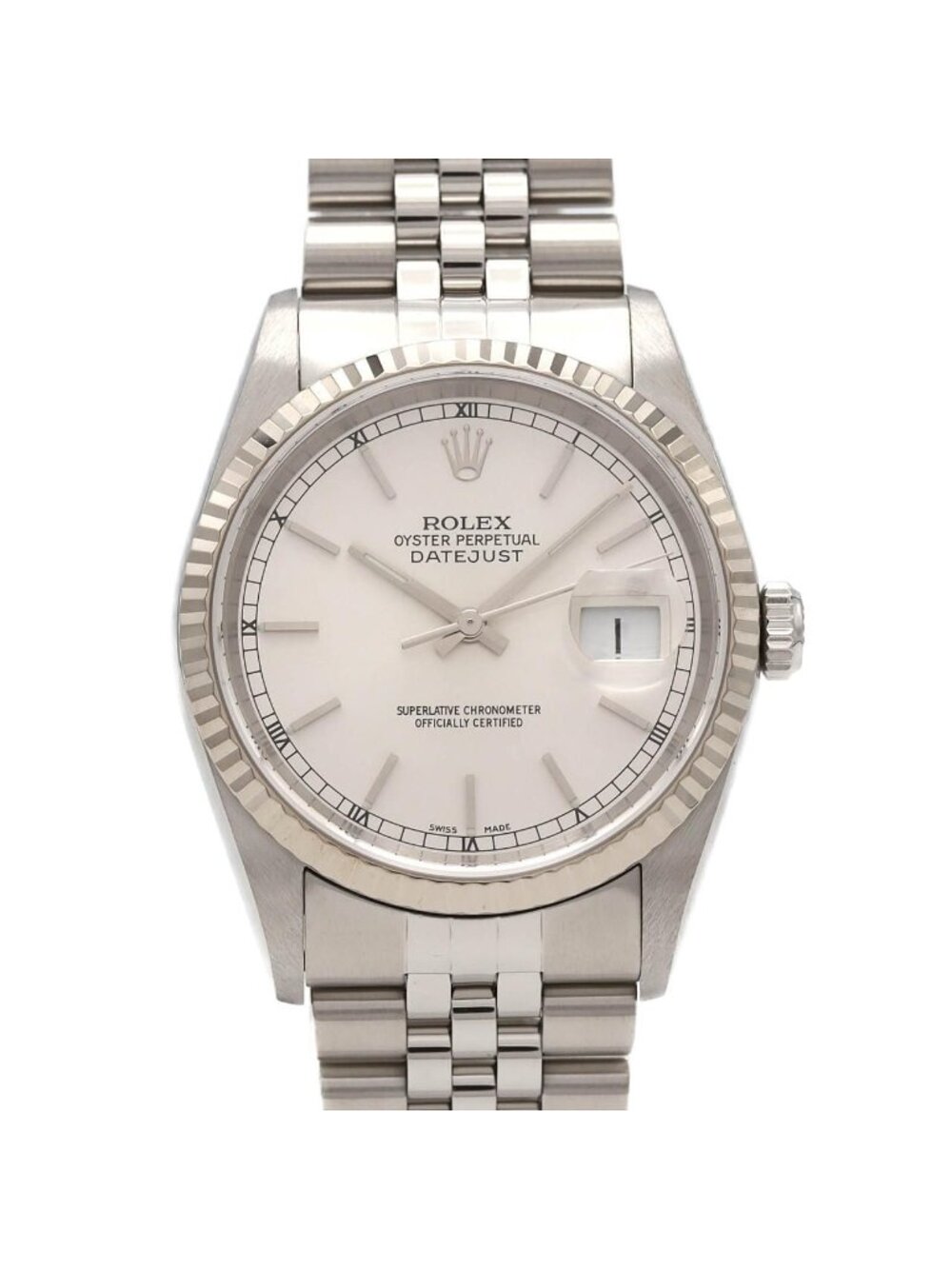 Rolex Datejust Stainless Steel White Gold Automatic Watch